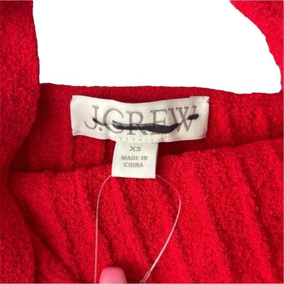 NWT J.Crew Red Tie-Back Halter Knit Sweater Tank Top XS Bouclé - Picture 6 of 7